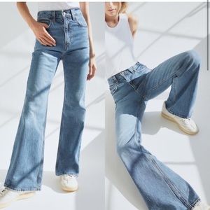 Mid-blue Aritzia Levi’s 70’s ultra high rise jeans